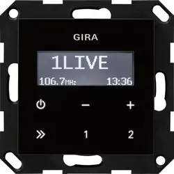 Gira Unterputz-Radio RDS System 55 schwarz glas (228405)