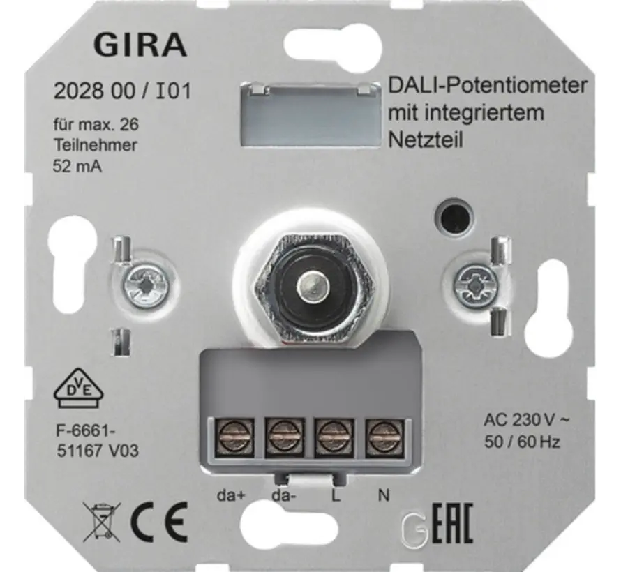 DALI Potentiometer mit integriertem Netzteil (202800)