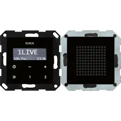 Gira Unterputz-Radio RDS schwarzglaslook mit Lautsprecher System 55 schwarz glas (228005)
