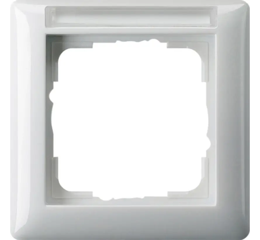 Abdeckrahmen 1-fach Beschriftungsfeld Standard 55 weiß glänzend (109103)