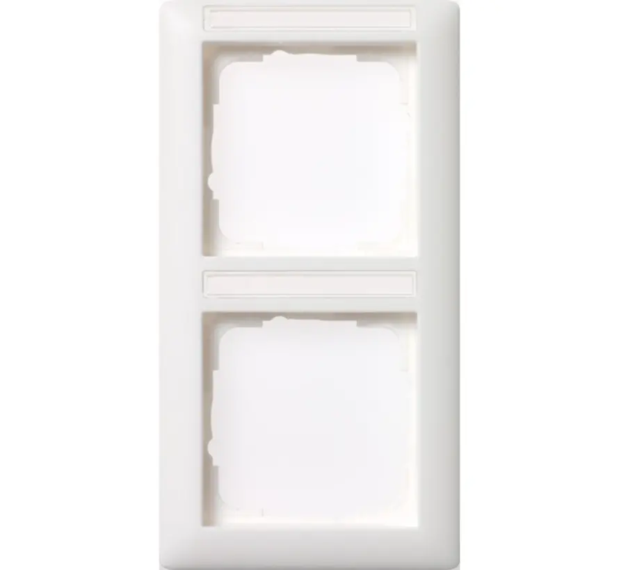 Abdeckrahmen 2-fach vertikal Beschriftungsfeld Standard 55 weiß glänzend (110203)