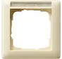 Abdeckrahmen 1fach mit Beschriftungsfeld Standard 55 creme glänzend (109101)