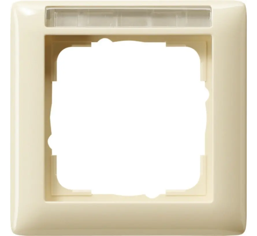 Abdeckrahmen 1fach mit Beschriftungsfeld Standard 55 creme glänzend (109101)