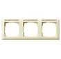 Abdeckrahmen 3fach horizontal mit Beschriftungsfeld Standard 55 creme glänzend (109301)