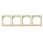 Abdeckrahmen 4fach horizontal mit Beschriftungsfeld Standard 55 creme glänzend (109401)