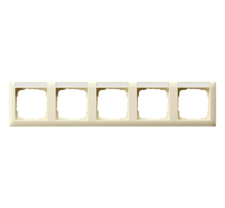 Abdeckrahmen 5-fach horizontal Beschriftungsfeld Standard 55 creme glänzend (109501)