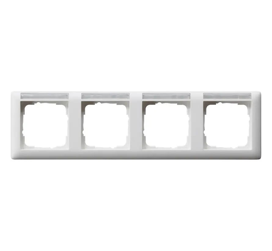 Abdeckrahmen 4fach horizontal mit Beschriftungsfeld Standard 55 weiß matt (109427)