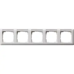 Gira Abdeckrahmen 5-fach horizontal Beschriftungsfeld Standard 55 weiß matt (109527)