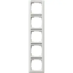 Gira Abdeckrahmen 5-fach vertikal Beschriftungsfeld Standard 55 weiß glänzend (111503)