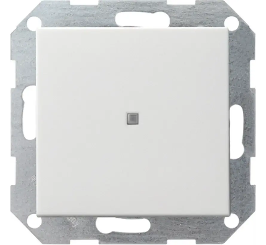 Tastschalter gerade stehender Wippe Kontrollschalter mit Glimmlampe 1-polig System 55 weiß glänzend (0124201)