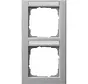 Abdeckrahmen 2-fach vertikal Beschriftungsfeld E2 aluminium matt (110225)