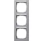 Abdeckrahmen 3-fach vertikal Beschriftungsfeld E2 aluminium matt (110325)