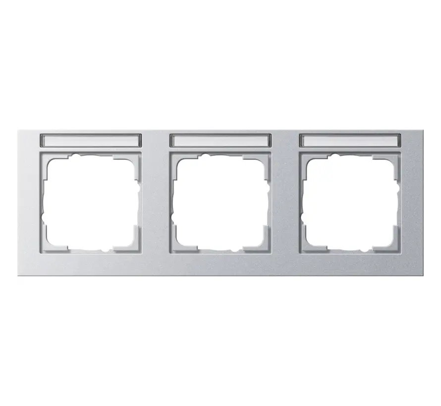Abdeckrahmen 3-fach horizontal Beschriftungsfeld E2 aluminium matt (109325)