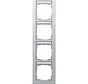 Abdeckrahmen 4-fach vertikal Beschriftungsfeld E2 aluminium matt (111425)