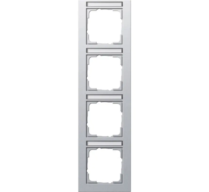 Abdeckrahmen 4-fach vertikal Beschriftungsfeld E2 aluminium matt (111425)