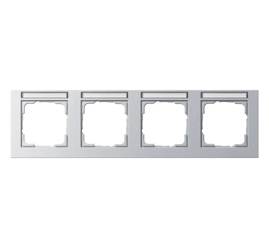 Abdeckrahmen 4-fach horizontal Beschriftungsfeld E2 aluminium matt (109425)