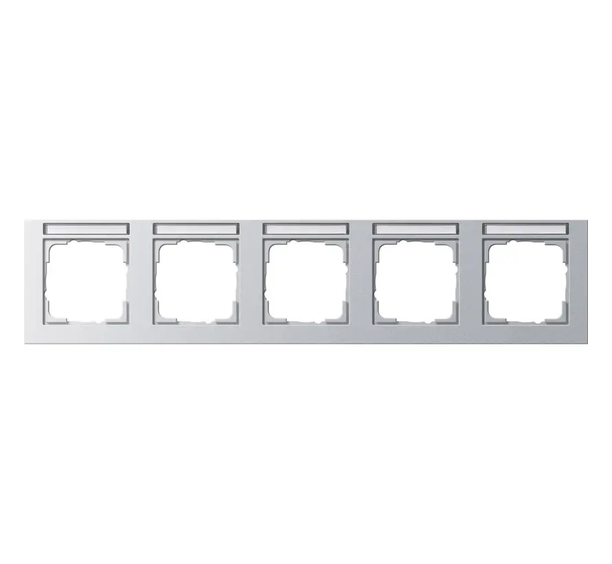 Abdeckrahmen 5-fach horizontal Beschriftungsfeld E2 aluminium matt (109525)