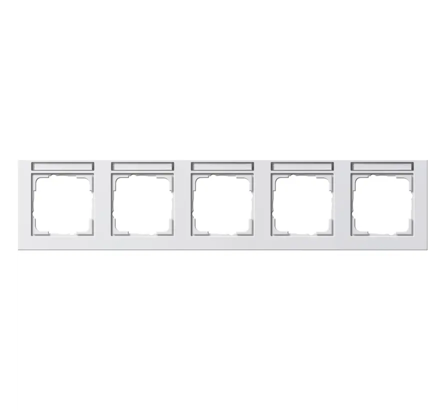 Abdeckrahmen 5-fach horizontal Beschriftungsfeld E2 weiß glänzend (109529)