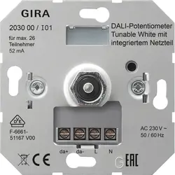 Gira DALI Potentiometer Tunable White mit integriertem Netzteil (203000)