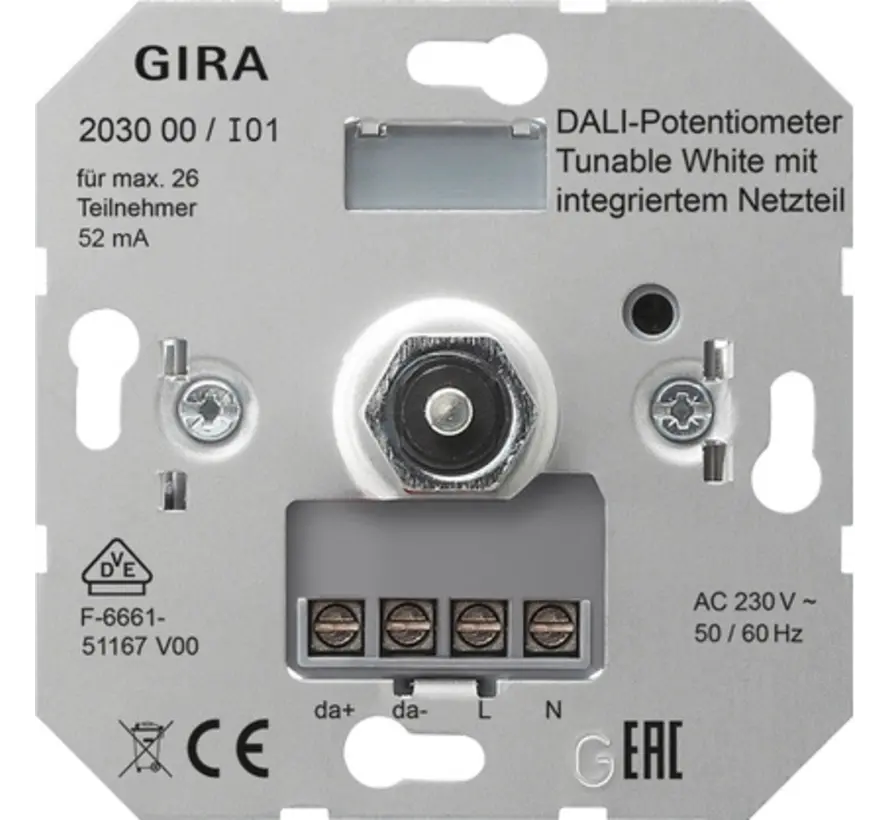 DALI Potentiometer Tunable White mit integriertem Netzteil (203000)