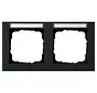 Abdeckrahmen 2-fach horizontal Beschriftungsfeld E2 schwarz matt (109209)