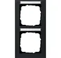 Abdeckrahmen 2-fach vertikal Beschriftungsfeld E2 schwarz matt (110209)
