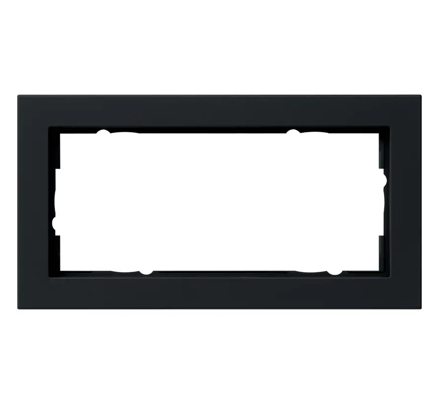 Abdeckrahmen 2fach ohne Mittelseg E2 schwarz matt (100209)