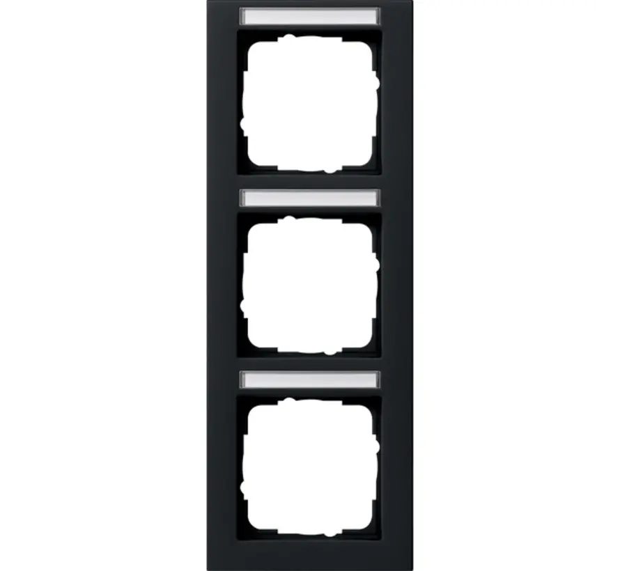 3-fach vertikal Beschriftungsfeld E2 schwarz matt (110309)