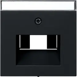 Gira Zentralplatte mit Beschriftungsfeld für RJ45-Anschlussdose 1- und 2-fach System 55 schwarz matt (0284005)