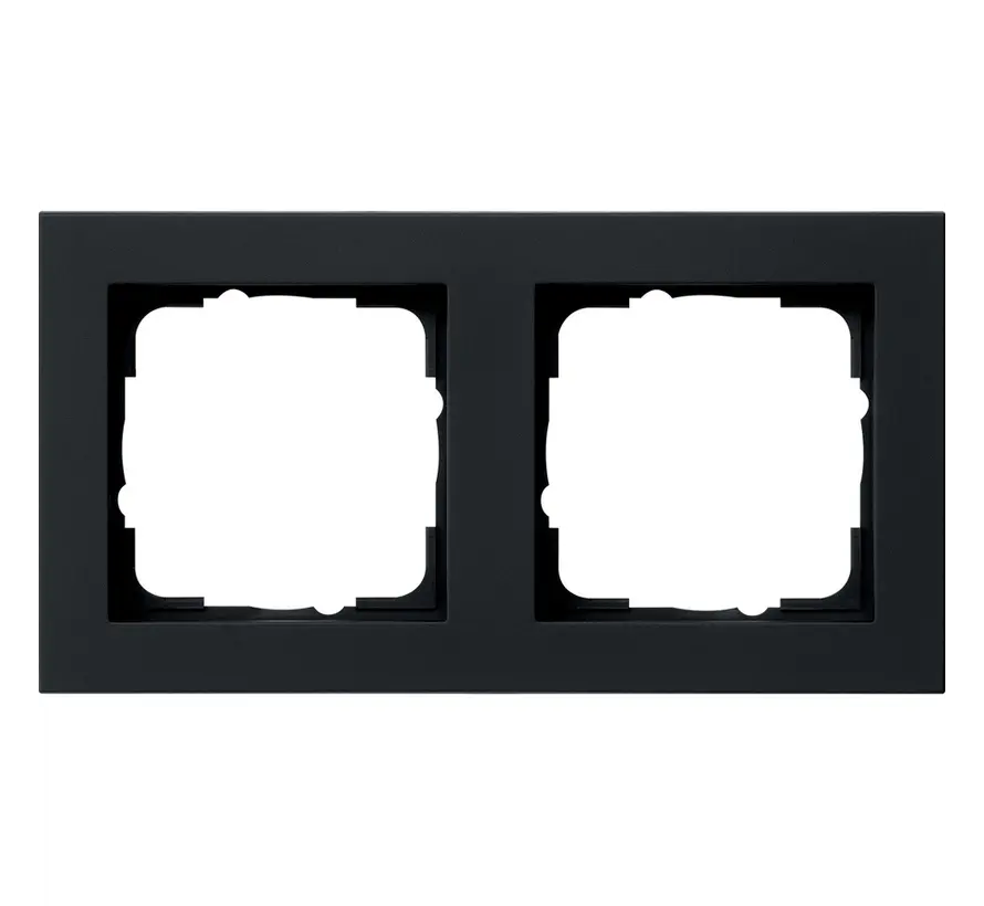 Abdeckrahmen 2fach E2 schwarz matt (021209)