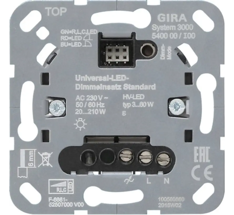 Gira System 3000 Tastdimmer Universal LED Standard 3-60 Watt -  Günstigesschaltermaterial.de