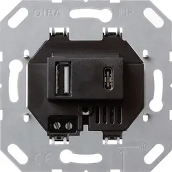 Gira USB-Steckdose 2-fach USB-A und USB-C schwarz (236900)
