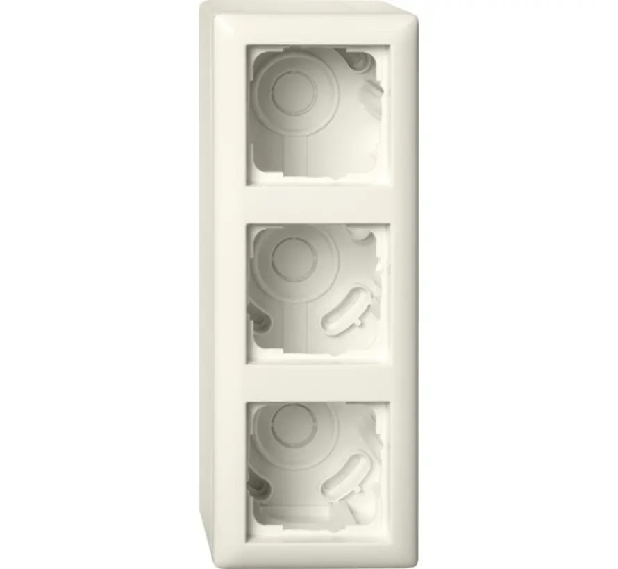 aufputz-gehäuse mit Abdeckrahmen 3-fach Standard 55 creme glänzend (106301)