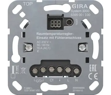Gira System 3000 Raumthermostat einsatz mit Fühleranschluss (539500)