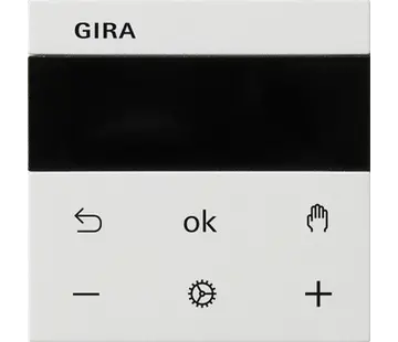 Gira System 3000 Thermostatknopf Display System 55 weiß matt (539327)