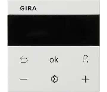 Gira System 3000 Thermostatknopf Display System 55 weiß glänzend (539303)