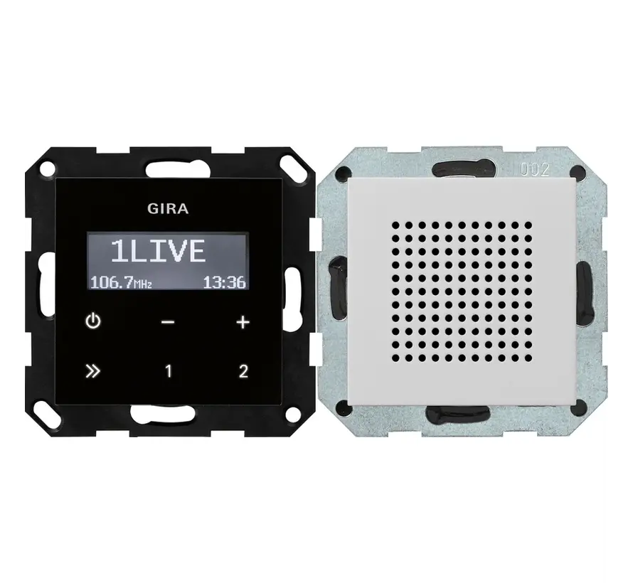 unterputz-Radio RDS schwarzglaslook mit Lautsprecher System 55 grau matt (2280015)