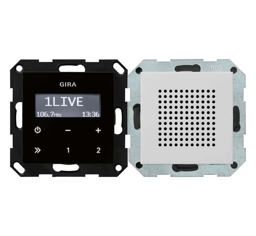 Unterputz-Radio RDS schwarzglaslook mit Lautsprecher System 55 grau matt (2280015)