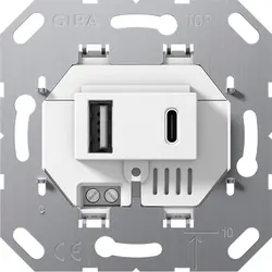 Gira USB-Steckdose 2-fach USB-A und USB-C weiß (234900)