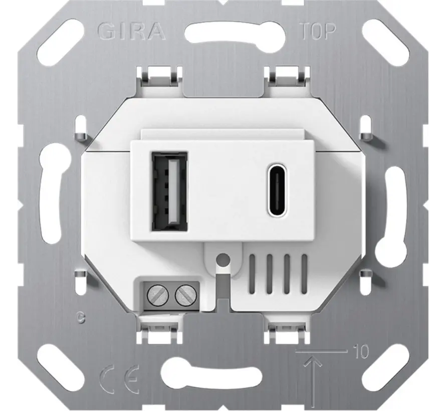 USB-Steckdose 2-fach USB-A und USB-C weiß (234900)