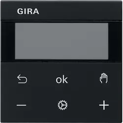 Gira System 3000 Thermostatknopf Display System 55 schwarz matt (5393005)