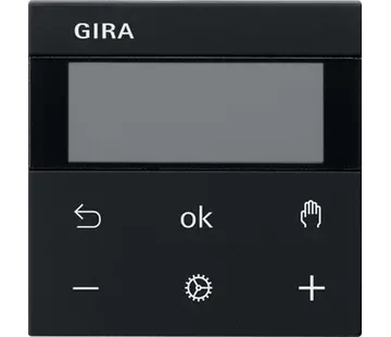 Gira System 3000 Thermostatknopf Display System 55 schwarz matt (5393005)