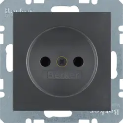 Berker Steckdose ohne Schutzkontakt erhöhtem Berührungsschutz S1/B3/B7 anthrazit matt (6167331606)