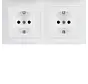 Schuko-Steckdose set 2-fach vorverdrahtet für Duo-Dose S1 weiß matt (47209909)