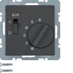 Berker Raumtemperaturregler 24V Öffner Q1/Q3/Q7 anthrazit (20316086)