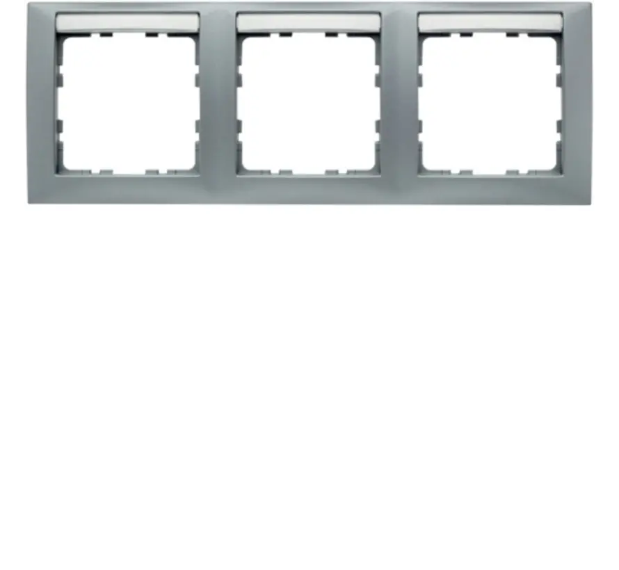 Abdeckrahmen 3-fach horizontal mit Beschriftungsfeld S1 aluminium matt (10239959)