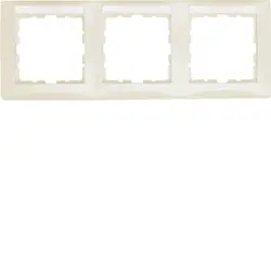 Berker Abdeckrahmen 3-fach horizontal mit Beschriftungsfeld S1 creme glänzend (10238912)