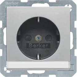Berker Schuko-Steckdose erhöhtem Berührungsschutz Beschriftungsfeld Q1/Q3/Q7 aluminium (47496084)