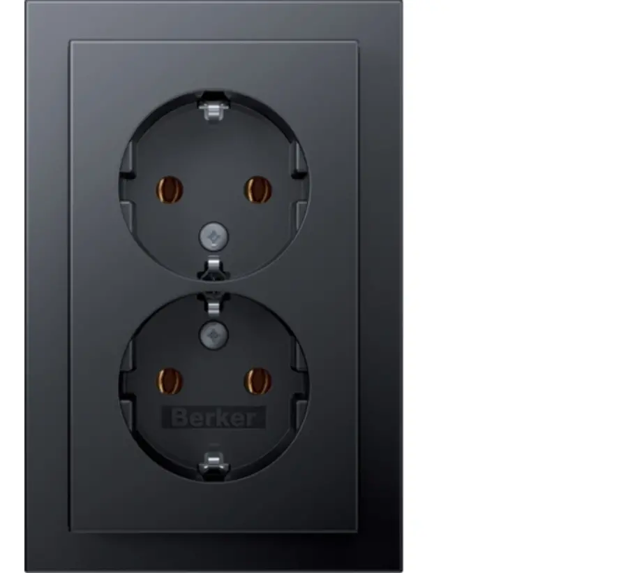 Schuko-Steckdose 2-fach für 1-fach Unterputzdose Q3 anthrazit (47746096)