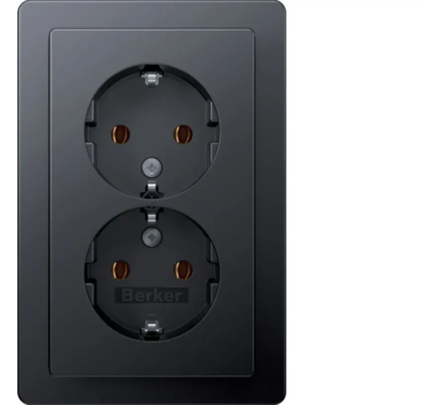 Schuko-Steckdose 2-fach für 1-fach Unterputzdose Q1 anthrazit (47746086)